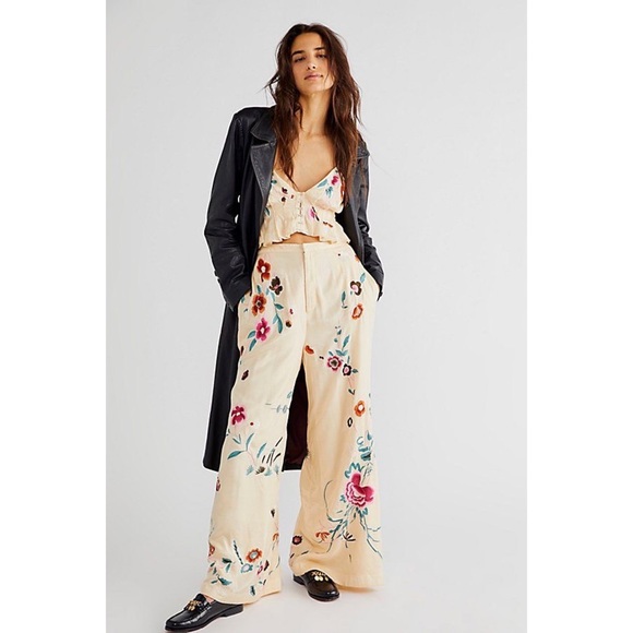 ‼️NOT FOR SALE‼️Free People Mimi Embroidered Pants Only - Picture 1 of 7